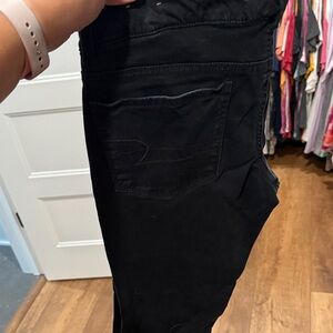 Black Denim AE Capris